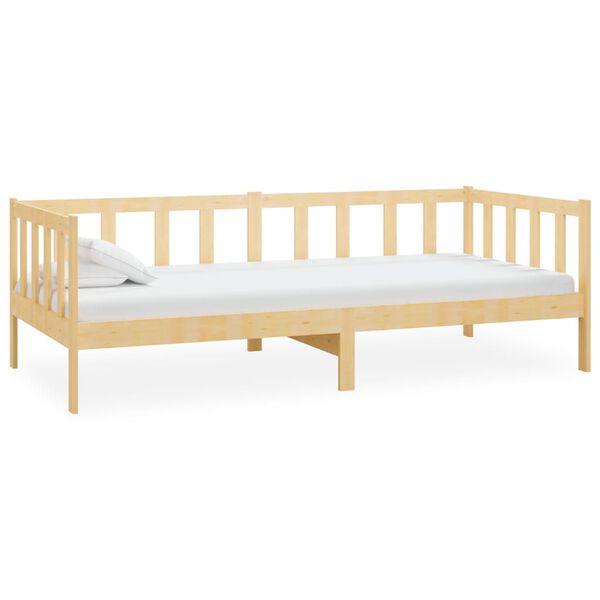 vidaXL Lit de repos avec matelas 90x200 cm Bois de pin massif