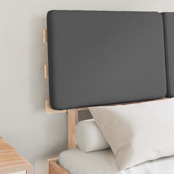 vidaXL Cadre de lit avec t&ecirc;te de lit rembourr&eacute;e Gris fonc&eacute;