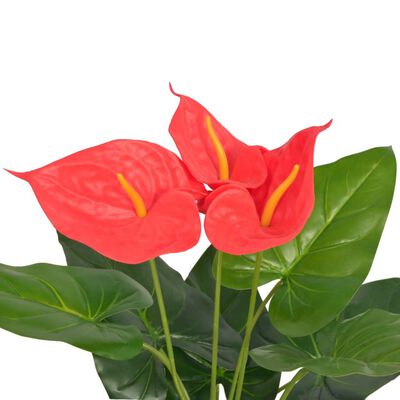 vidaXL Plante artificielle avec pot Anthurium 45 cm Rouge et Jaune