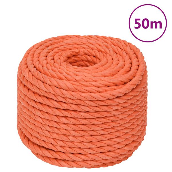 vidaXL Corde de travail Orange 20 mm 50 m Polypropyl&egrave;ne