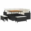 vidaXL Ensemble de canap&eacute; de jardin 8 pc Noir polyrotin