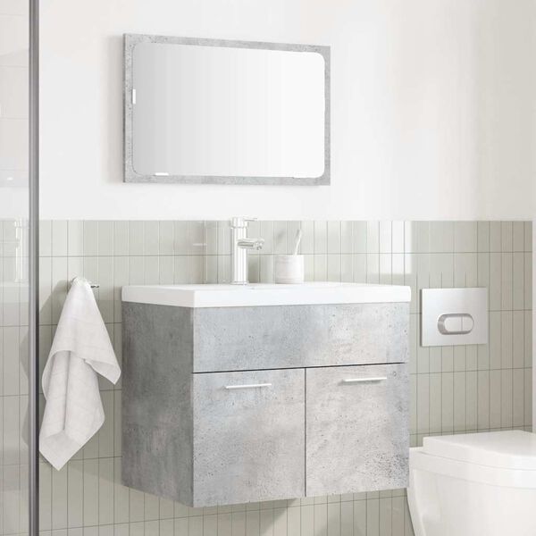 vidaXL Ensemble de meubles de salle de bain 2 pcs gris b&eacute;ton