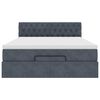 vidaXL Cadre de lit ottoman avec matelas gris fonc&eacute; 140x200 cm velours