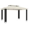 vidaXL Tonnelle &agrave; double toit cr&egrave;me 3,94x2,96 m acier