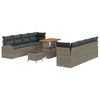 vidaXL Ensemble de canap&eacute; de jardin avec coussin 11 pcs Gris