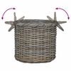 vidaXL Panier &agrave; plantes avec stockage 3 pcs Gris Kubu Rattan Kubu