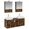 vidaXL Ensemble d'armoire de salle de bain 5 pc Ch&ecirc;ne fum&eacute;