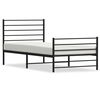 vidaXL Cadre de lit métal sans matelas avec pied de lit noir 90x200 cm