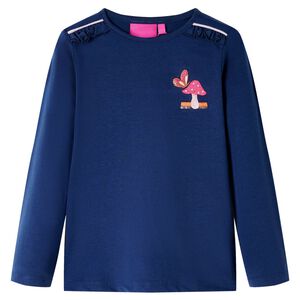 vidaXL T-shirt enfants &agrave; manches longues bleu marine 104
