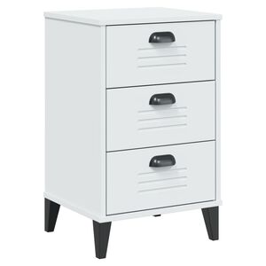 vidaXL Table de chevet VIKEN blanc bois d'ing&eacute;nierie