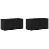 vidaXL Ensemble de meuble TV mural 2 pc Ch&ecirc;ne noir Bois d'ing&eacute;nierie