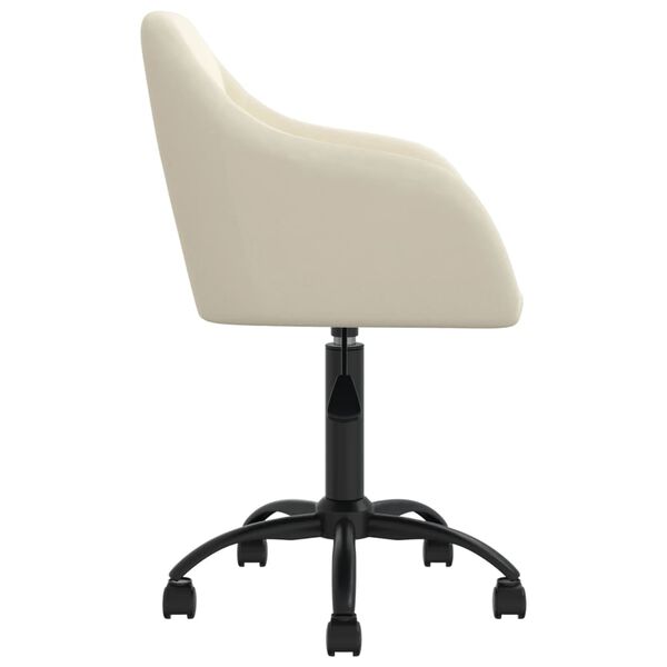 vidaXL Chaises pivotantes &agrave; manger lot de 4 cr&egrave;me velours