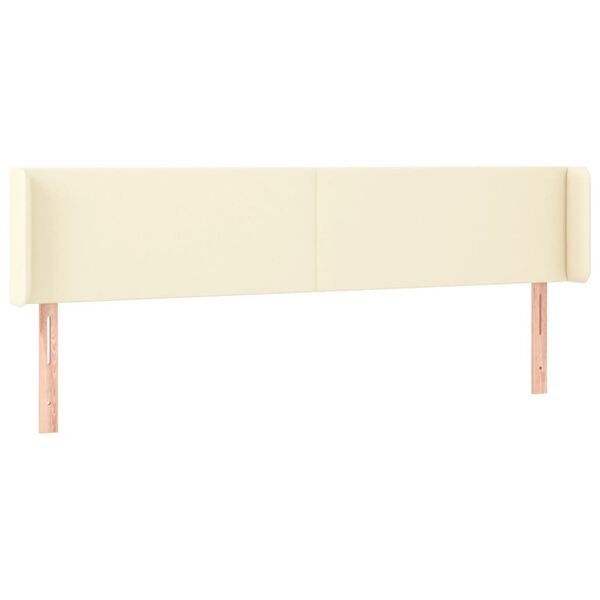 vidaXL T&ecirc;te de lit avec oreilles Cr&egrave;me 203x16x78/88 cm Similicuir