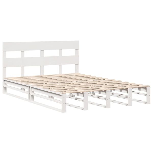 vidaXL Cadre de lit sans matelas blanc 140x200 cm bois de pin massif
