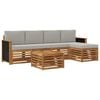vidaXL Ensemble de canap&eacute;s d'ext&eacute;rieur 6 pc Naturel et gris clair