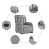 vidaXL Fauteuil inclinable &eacute;lectrique gris clair tissu