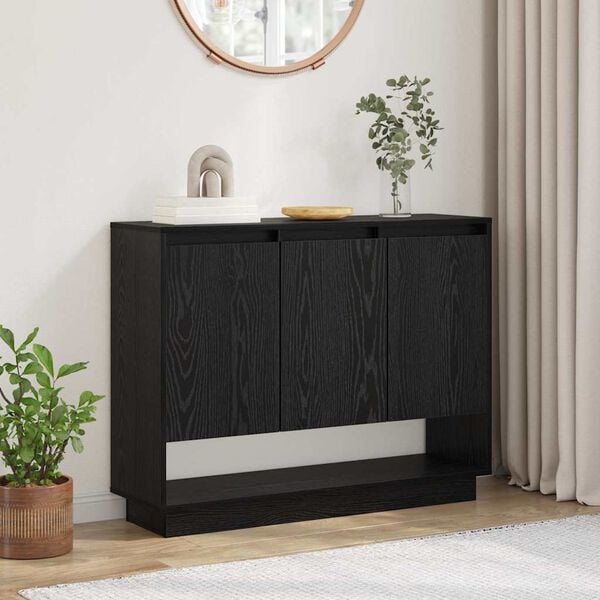 vidaXL Buffet Chêne noir 97 x 29 x 75 cm Bois d'ingénierie