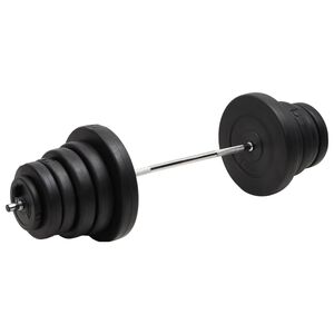 vidaXL Barre d'halt&egrave;res avec plaques 90 kg
