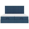 VidaXL Cadre de lit ottoman avec matelas bleu 180x200 cm tissu