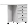 vidaXL Cabinet &agrave; roulettes avec tiroirs et plateau pliant CORONA Blanc