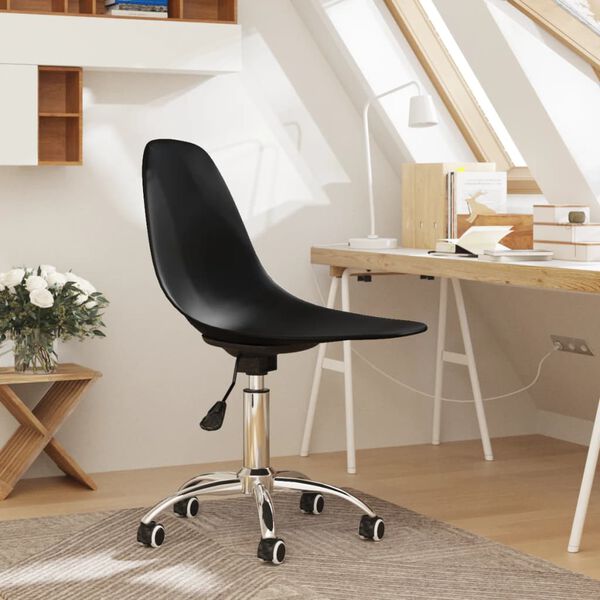 vidaXL Chaise de bureau pivotante Noir PP