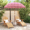 vidaXL Parasol balinais avec base Rose 215 x 215 x 260 cm