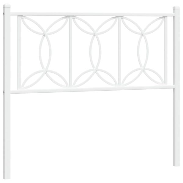 vidaXL Tête de lit métal blanc 100 cm