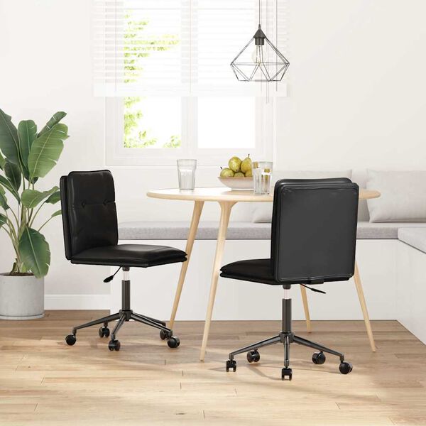 vidaXL Chaises à manger lot de 2 noir similicuir