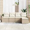 vidaXL Ensemble de canap&eacute; de jardin Beige polyrotin