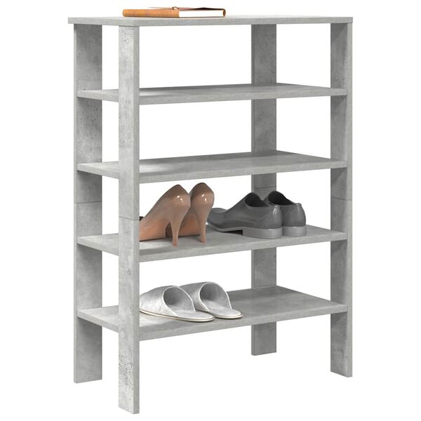 vidaXL &Eacute;tag&egrave;re &agrave; chaussures gris b&eacute;ton 61x32x87,5 cm bois d'ing&eacute;nierie