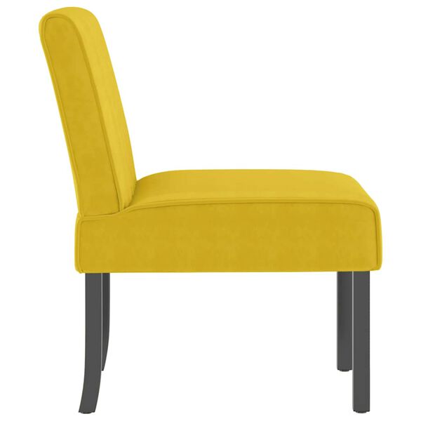 vidaXL Fauteuil sans accoudoirs jaune velours