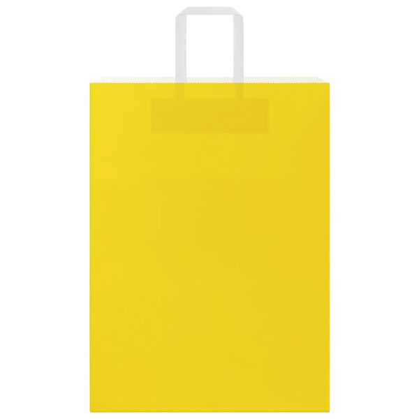 vidaXL Sacs en papier 50 pcs avec poign&eacute;es jaune 32x17x44 cm