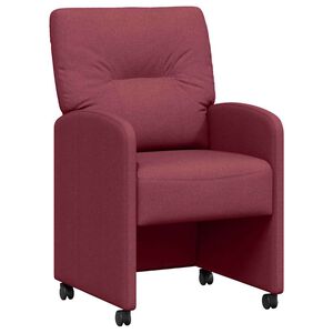 vidaXL Chaises de Salle &agrave; Manger avec Roues 2 pcs Bordeaux