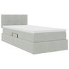 vidaXL Lit de Rangement avec matelas Gris clair 100 x 200 cm Velours