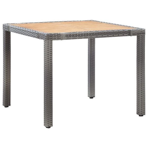 vidaXL Ensemble à manger de jardin coussins 5pcs Résine tressée Gris