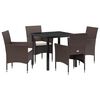 vidaXL Ensemble de salle &agrave; manger pour jardin 5 pc Marron polyrotin