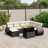 vidaXL Salon de jardin 8 pcs avec coussins noir r&eacute;sine tress&eacute;e