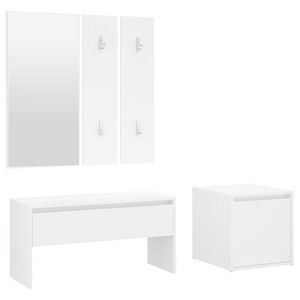 vidaXL Ensemble de meubles de couloir Blanc Bois d'ing&eacute;nierie