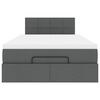 vidaXL Lit ottoman avec matelas gris fonc&eacute; 120x200 cm tissu