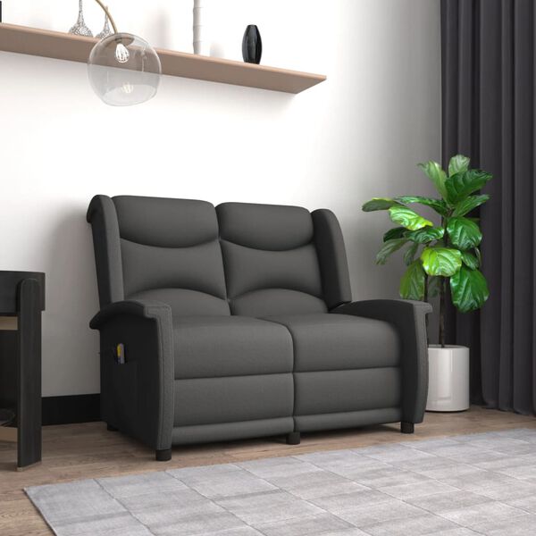 vidaXL Fauteuil de massage inclinable à 2 places gris foncé