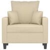 vidaXL Fauteuil Cr&egrave;me 60 cm Tissu