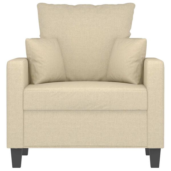 vidaXL Fauteuil Cr&egrave;me 60 cm Tissu