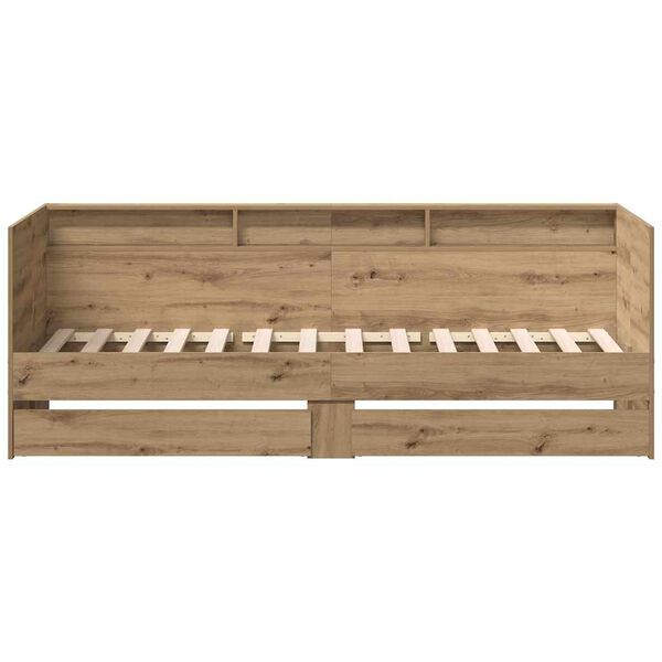 vidaXL Lit d'appoint Ch&ecirc;ne artisanal 75 x 190 cm Bois d'ing&eacute;nierie