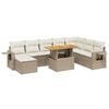 vidaXL Salon de jardin avec coussins 9 pcs beige r&eacute;sine tress&eacute;e
