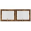 vidaXL Portillon pour chien avec supports 2 pcs Ch&ecirc;ne fum&eacute; 100 x 80 cm