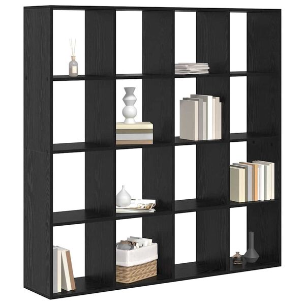 vidaXL Biblioth&egrave;que Ch&ecirc;ne noir 137,5 x 29 x 137,5 cm Bois d'ing&eacute;nierie