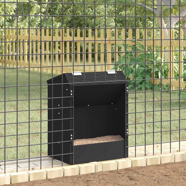 vidaXL Distributeur pour lapins Noir 64.5 x 25.5 x 45.5 cm