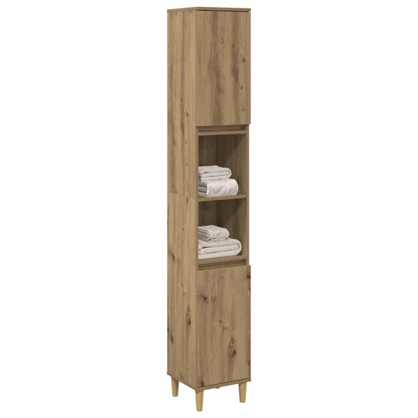 vidaXL Armoire de salle de bain chêne artisanal 30x30x190 cm