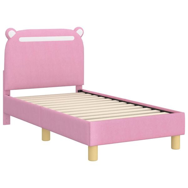 vidaXL Cadre de lit pour tout-petit avec tête de lit Rose 70 x 140 cm