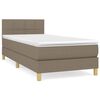 vidaXL Sommier &agrave; lattes de lit avec matelas Taupe 90x190 cm Tissu